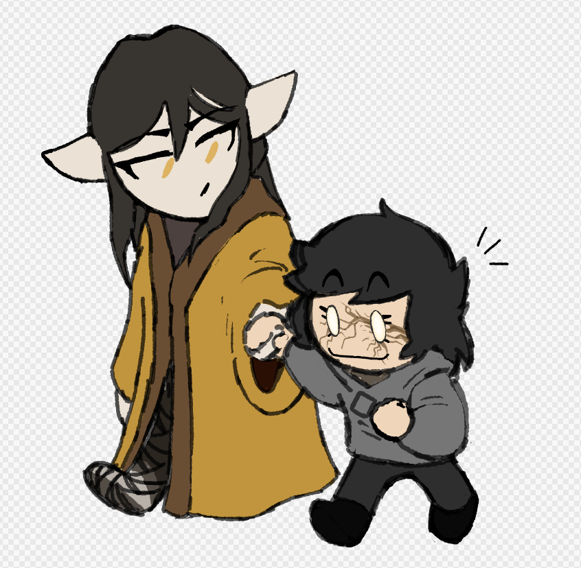 a drawing of Ava and Eve.