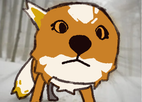a drawing of Jynx in fox form, looking into the camera.